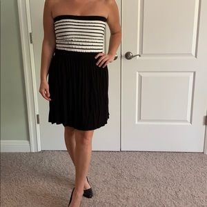 Aqua strapless shift dress